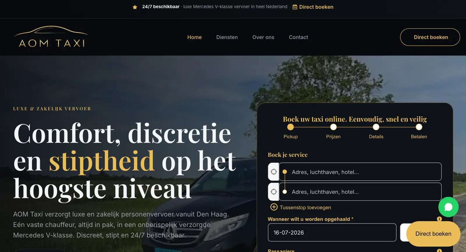 AOM Taxi website