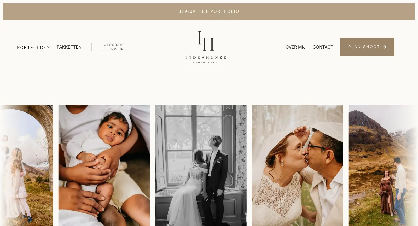 Indra Hunze Photography website