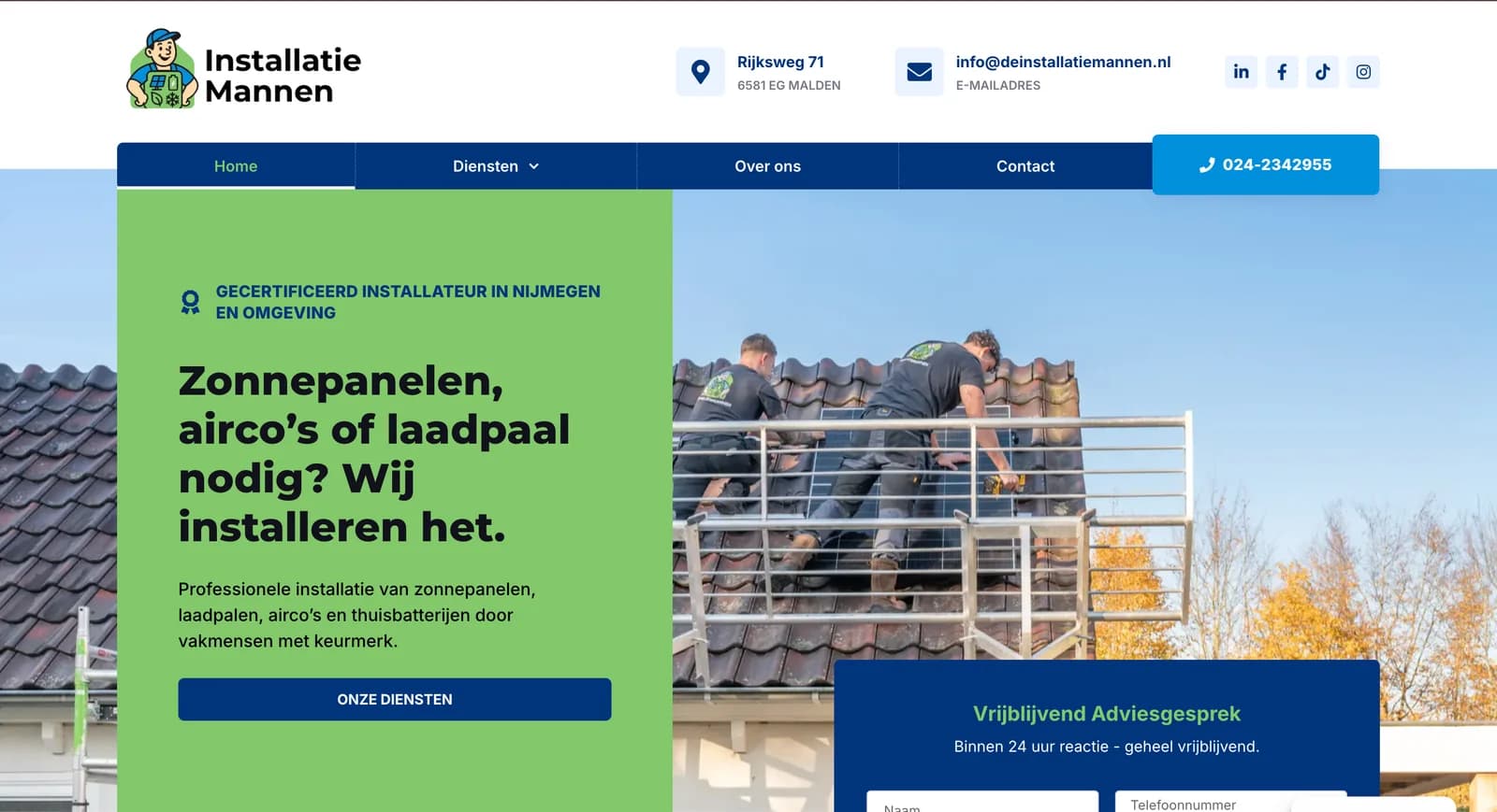 Installatie Mannen website
